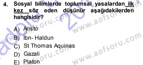 İktisadi Düşünceler Tarihi Dersi Ara Sınavı Deneme Sınav Soruları 4. Soru