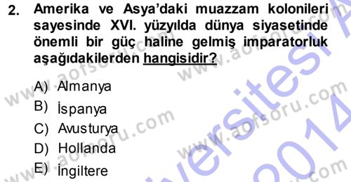 İktisadi Düşünceler Tarihi Dersi 2013 - 2014 Yılı (Final) Dönem Sonu Sınav Soruları 2. Soru