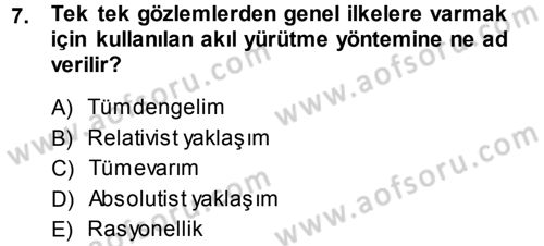 İktisadi Düşünceler Tarihi Dersi 2013 - 2014 Yılı (Final) Dönem Sonu Sınav Soruları 7. Soru