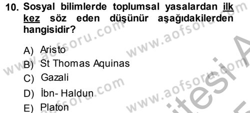 İktisadi Düşünceler Tarihi Dersi 2014 - 2015 Yılı (Final) Dönem Sonu Sınav Soruları 10. Soru