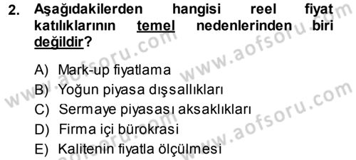 İktisadi Düşünceler Tarihi Dersi 2014 - 2015 Yılı (Final) Dönem Sonu Sınav Soruları 2. Soru