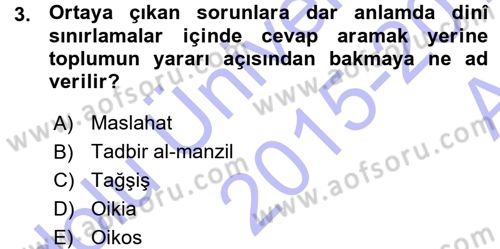 İktisadi Düşünceler Tarihi Dersi 2015 - 2016 Yılı (Vize) Ara Sınav Soruları 3. Soru