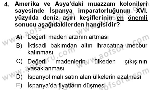 İktisadi Düşünceler Tarihi Dersi 2015 - 2016 Yılı (Vize) Ara Sınav Soruları 4. Soru