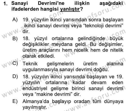 İktisadi Düşünceler Tarihi Dersi 2015 - 2016 Yılı (Final) Dönem Sonu Sınav Soruları 1. Soru
