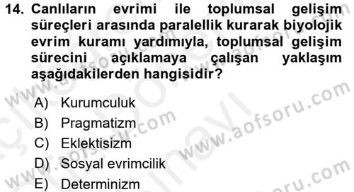 İktisadi Düşünceler Tarihi Dersi 2016 - 2017 Yılı (Final) Dönem Sonu Sınav Soruları 14. Soru