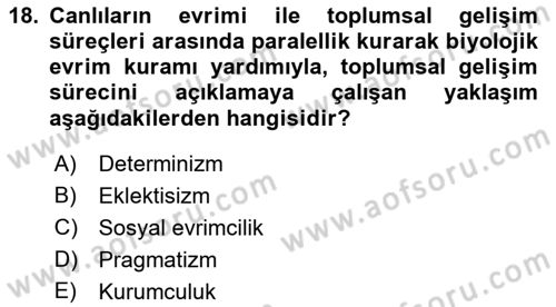 İktisadi Düşünceler Tarihi Dersi 2018 - 2019 Yılı (Final) Dönem Sonu Sınav Soruları 18. Soru