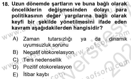 İktisadi Düşünceler Tarihi Dersi 2024 - 2025 Yılı (Final) Dönem Sonu Sınav Soruları 18. Soru