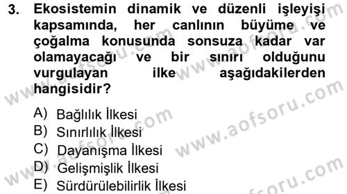 Doğal Kaynaklar ve Çevre Ekonomisi Dersi 2012 - 2013 Yılı (Vize) Ara Sınav Soruları 3. Soru