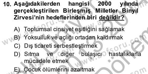 Doğal Kaynaklar ve Çevre Ekonomisi Dersi 2013 - 2014 Yılı (Final) Dönem Sonu Sınav Soruları 10. Soru