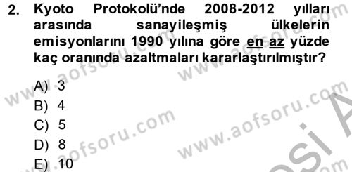 Doğal Kaynaklar ve Çevre Ekonomisi Dersi 2013 - 2014 Yılı (Final) Dönem Sonu Sınav Soruları 2. Soru
