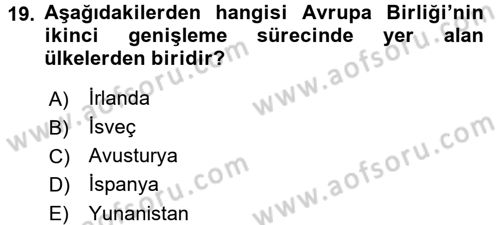 Doğal Kaynaklar ve Çevre Ekonomisi Dersi 2015 - 2016 Yılı (Final) Dönem Sonu Sınavı 19. Soru