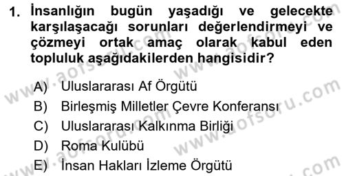 Doğal Kaynaklar ve Çevre Ekonomisi Dersi 2016 - 2017 Yılı (Vize) Ara Sınav Soruları 1. Soru