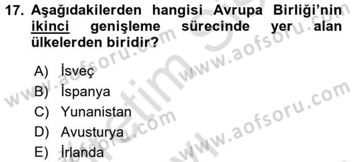 Doğal Kaynaklar ve Çevre Ekonomisi Dersi 2018 - 2019 Yılı 3 Ders Sınav Soruları 17. Soru