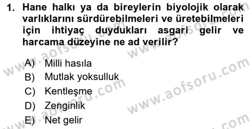 Doğal Kaynaklar ve Çevre Ekonomisi Dersi 2020 - 2021 Yılı Yaz Okulu Sınav Soruları 1. Soru
