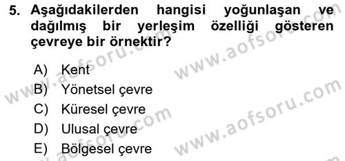 Doğal Kaynaklar ve Çevre Ekonomisi Dersi Yaz Okulu Sınavı Deneme Sınav Soruları 5. Soru