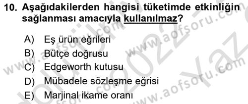 Doğal Kaynaklar ve Çevre Ekonomisi Dersi 2022 - 2023 Yılı Yaz Okulu Sınavı 10. Soru