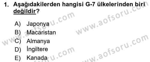 Doğal Kaynaklar ve Çevre Ekonomisi Dersi 2023 - 2024 Yılı (Vize) Ara Sınav Soruları 1. Soru