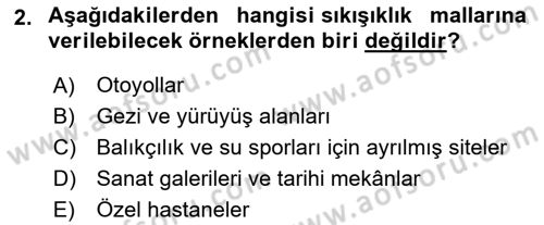 Doğal Kaynaklar ve Çevre Ekonomisi Dersi 2023 - 2024 Yılı (Final) Dönem Sonu Sınav Soruları 2. Soru