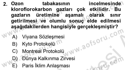 Doğal Kaynaklar ve Çevre Ekonomisi Dersi 2024 - 2025 Yılı (Final) Dönem Sonu Sınav Soruları 2. Soru