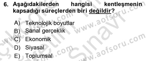 Doğal Kaynaklar ve Çevre Ekonomisi Dersi 2025 - 2026 Yılı (Vize) Ara Sınav Soruları 6. Soru