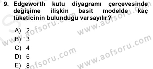 Mikro İktisat Dersi 2016 - 2017 Yılı (Final) Dönem Sonu Sınav Soruları 9. Soru
