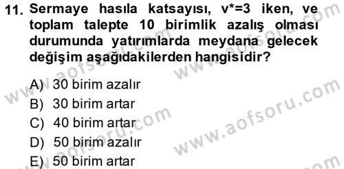 Makro İktisat Dersi 2013 - 2014 Yılı (Vize) Ara Sınav Soruları 11. Soru