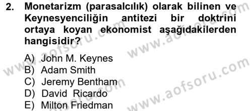 Makro İktisat Dersi 2013 - 2014 Yılı (Vize) Ara Sınav Soruları 2. Soru