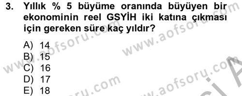Makro İktisat Dersi 2013 - 2014 Yılı (Vize) Ara Sınav Soruları 3. Soru