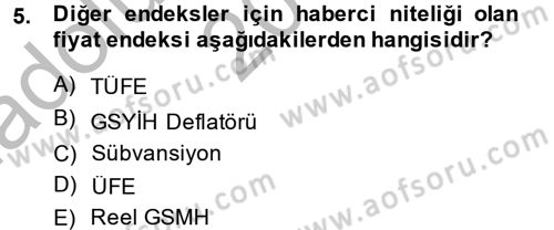 Makro İktisat Dersi 2013 - 2014 Yılı (Vize) Ara Sınav Soruları 5. Soru