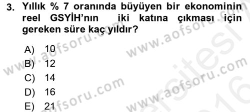 Makro İktisat Dersi 2015 - 2016 Yılı (Vize) Ara Sınav Soruları 3. Soru