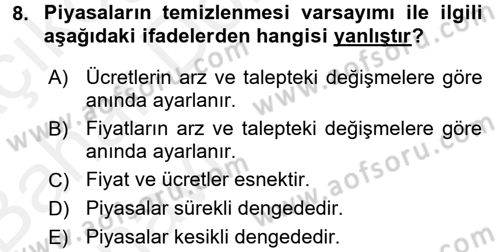 Makro İktisat Dersi 2015 - 2016 Yılı (Vize) Ara Sınav Soruları 8. Soru