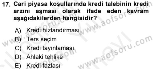 Makro İktisat Dersi 2017 - 2018 Yılı (Vize) Ara Sınav Soruları 17. Soru