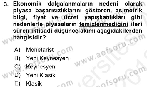 Makro İktisat Dersi 2017 - 2018 Yılı (Vize) Ara Sınav Soruları 3. Soru