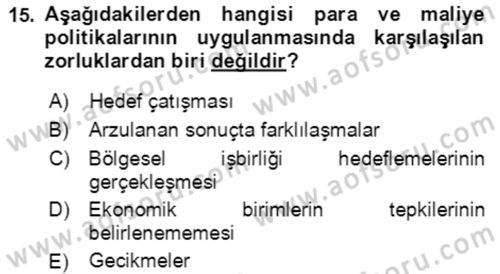 Makro İktisat Dersi 2021 - 2022 Yılı (Final) Dönem Sonu Sınav Soruları 15. Soru