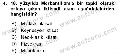 Makro İktisat Dersi 2024 - 2025 Yılı (Vize) Ara Sınav Soruları 4. Soru