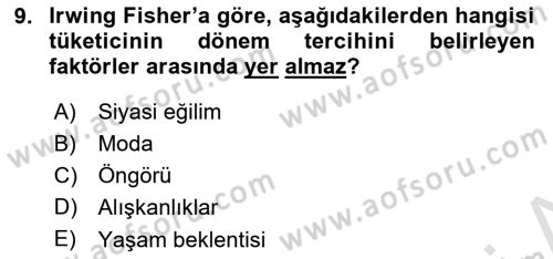 Makro İktisat Dersi 2024 - 2025 Yılı (Vize) Ara Sınav Soruları 9. Soru