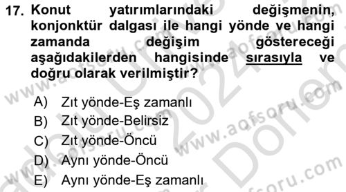 Makro İktisat Dersi 2024 - 2025 Yılı (Final) Dönem Sonu Sınav Soruları 17. Soru
