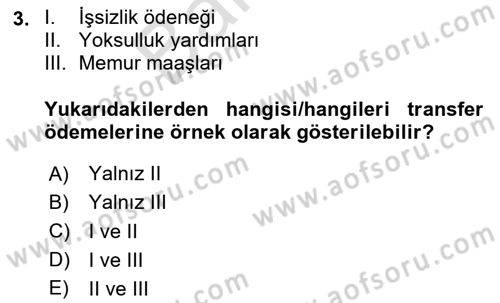 Makro İktisat Dersi 2024 - 2025 Yılı (Final) Dönem Sonu Sınav Soruları 3. Soru
