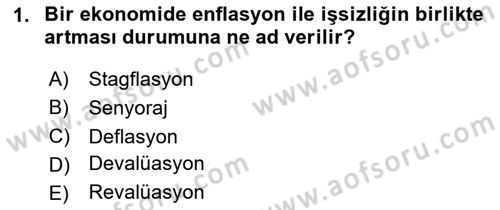 Makro İktisat Dersi 2024 - 2025 Yılı Yaz Okulu Sınav Soruları 1. Soru