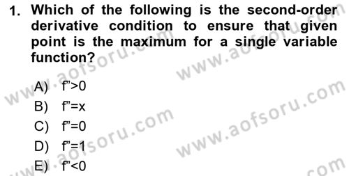 Microeconomic Theory Dersi Ara Sınavı Deneme Sınav Soruları 1. Soru