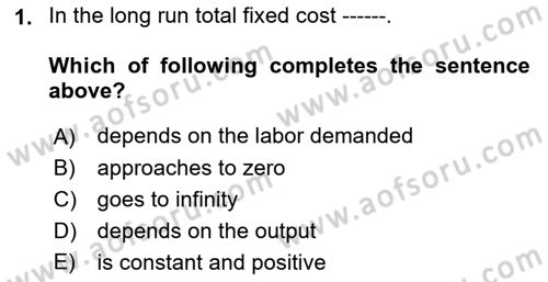 Microeconomic Theory Dersi 2022 - 2023 Yılı (Final) Dönem Sonu Sınav Soruları 1. Soru