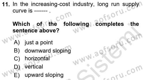 Microeconomic Theory Dersi 2022 - 2023 Yılı (Final) Dönem Sonu Sınav Soruları 11. Soru