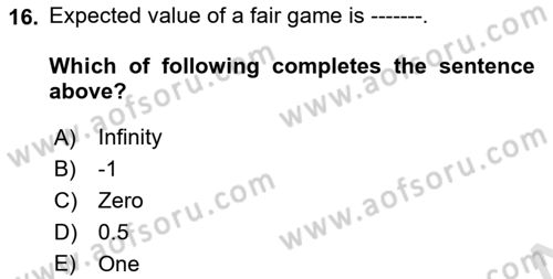 Microeconomic Theory Dersi 2022 - 2023 Yılı (Final) Dönem Sonu Sınav Soruları 16. Soru