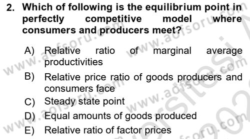 Microeconomic Theory Dersi 2022 - 2023 Yılı (Final) Dönem Sonu Sınav Soruları 2. Soru