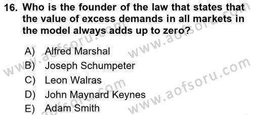 Microeconomic Theory Dersi 2022 - 2023 Yılı Yaz Okulu Sınav Soruları 16. Soru