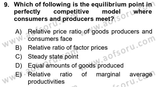 Microeconomic Theory Dersi 2022 - 2023 Yılı Yaz Okulu Sınav Soruları 9. Soru