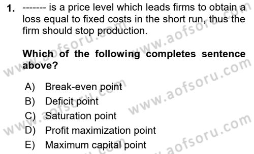 Microeconomic Theory Dersi 2023 - 2024 Yılı (Final) Dönem Sonu Sınav Soruları 1. Soru