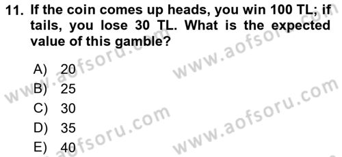 Microeconomic Theory Dersi 2023 - 2024 Yılı (Final) Dönem Sonu Sınav Soruları 11. Soru