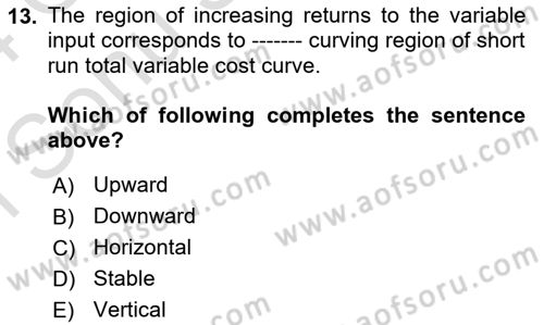 Microeconomic Theory Dersi 2023 - 2024 Yılı (Final) Dönem Sonu Sınav Soruları 13. Soru
