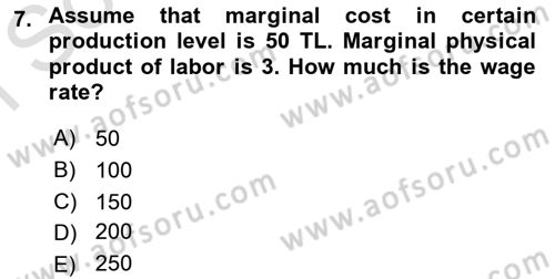 Microeconomic Theory Dersi 2023 - 2024 Yılı (Final) Dönem Sonu Sınav Soruları 7. Soru